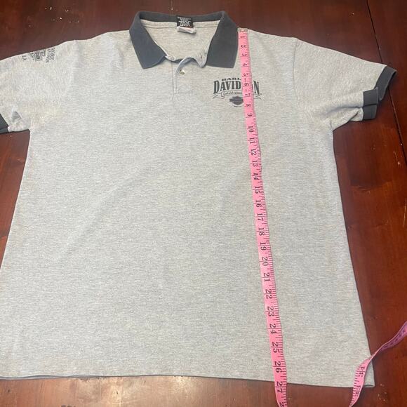 Harley Davidson Gray Polo Shirt M Slidell, LA Top Medium black trim - Picture 5 of 6